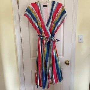 Cotton striped wrap sundress size XL from Liza Luxe (Modcloth)